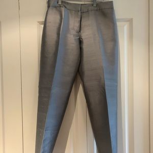 Talbots Silk Shantung Silver Pants Size 21